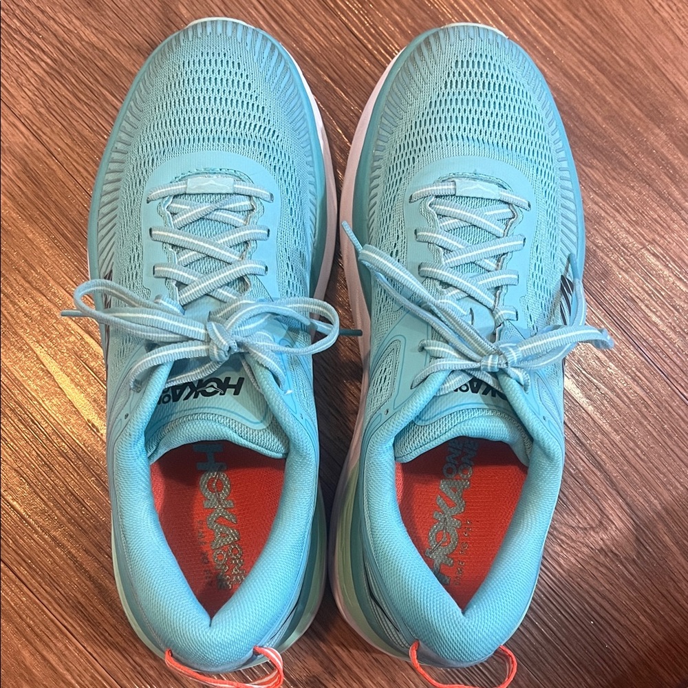 Hoka Bondi 7 Women's Teal/Aqua Road Running Shoes - Picture 6 of 10